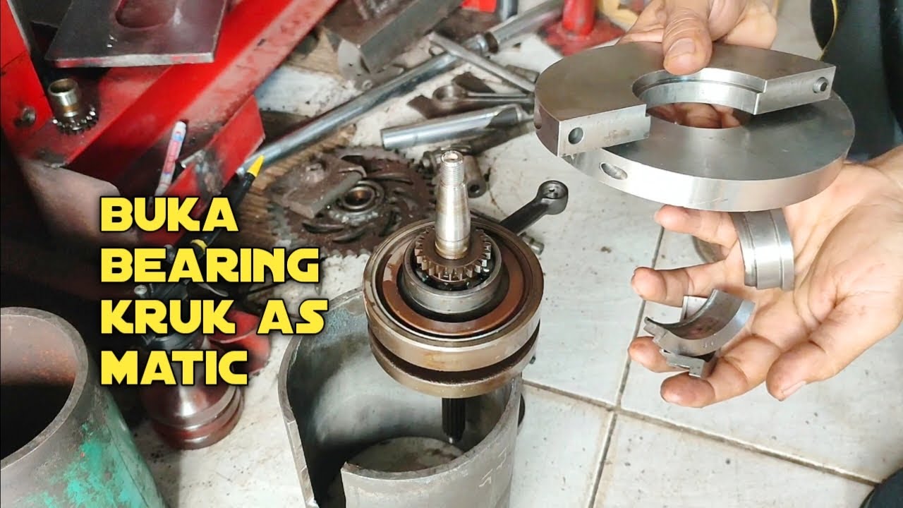 cara buka bearing kruk as dengan baik dan tidak merusak mangkok oli pada motor matic