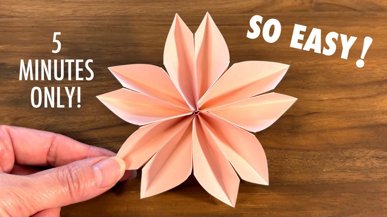 Make This in 5 Minutes! Easy Origami Cherry Blossom 🌸 Room Decor DIY