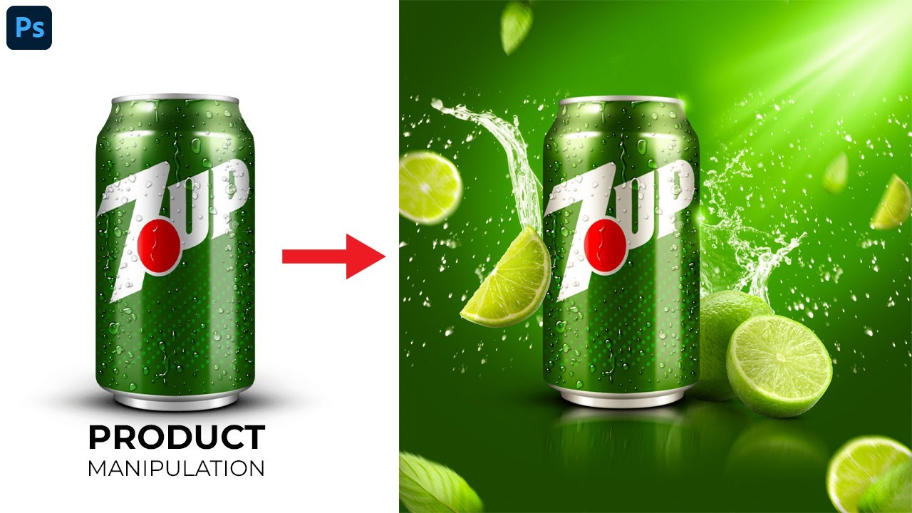 How to Design 7UP Social Media Banner I Photoshop Tutorial