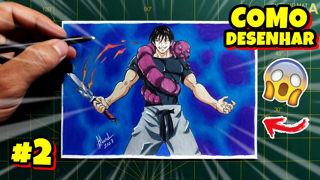 Como aprender a desenhar o TOJI FUSHIGURO passo a passo #2