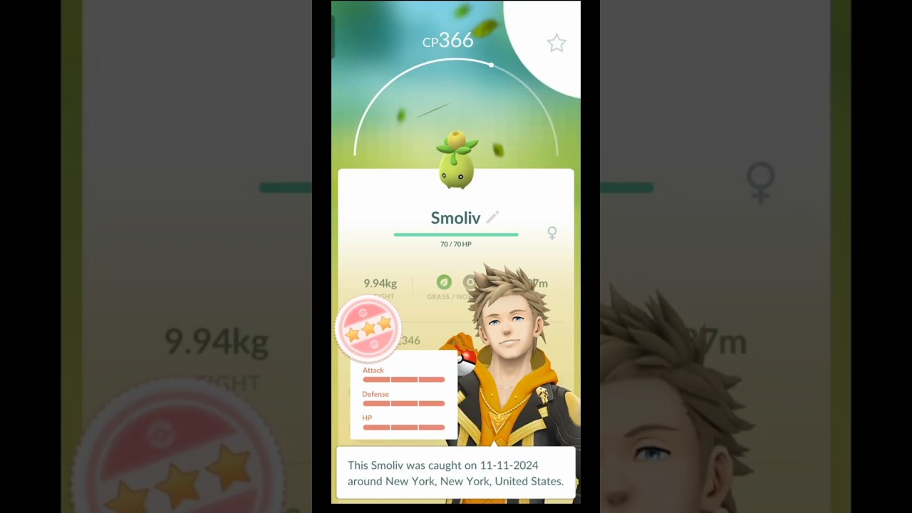 Got a 100iv smoliv in Pokemon go.                                    #pok&eacute;mongo