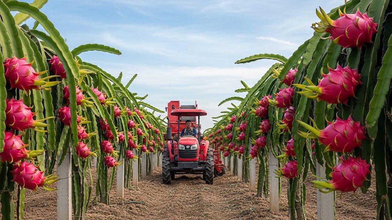 How Dragon Fruits Are Grown and Harvested in Vietnam | Farming Documentary