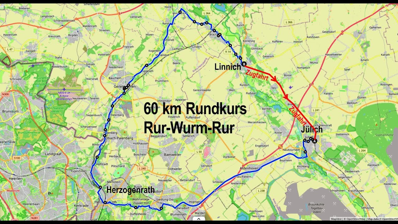 Rur-Wurm-Rur Runde, Jülich, Herzogenrath, Linnich