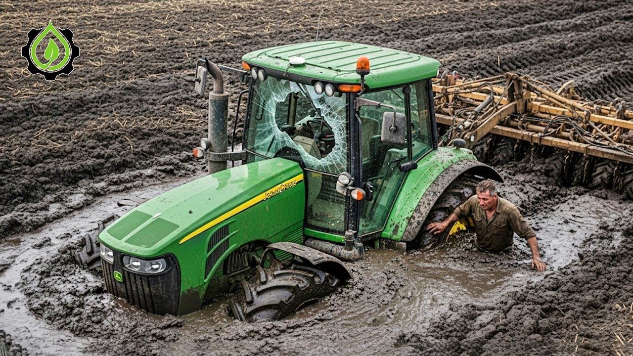 Tractor Stuck In Mud Compilation | Amazing Tractor Operator Skills #14