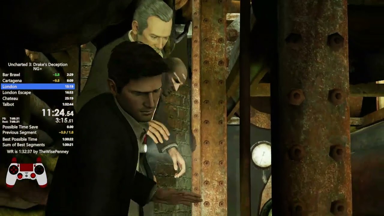 Uncharted 3 Any% NG+ in 1:32:10
