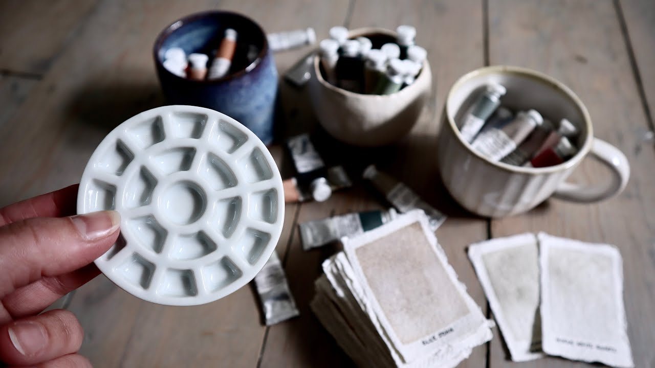 Filling The Tiny Etchr Ceramic Watercolour Palettes