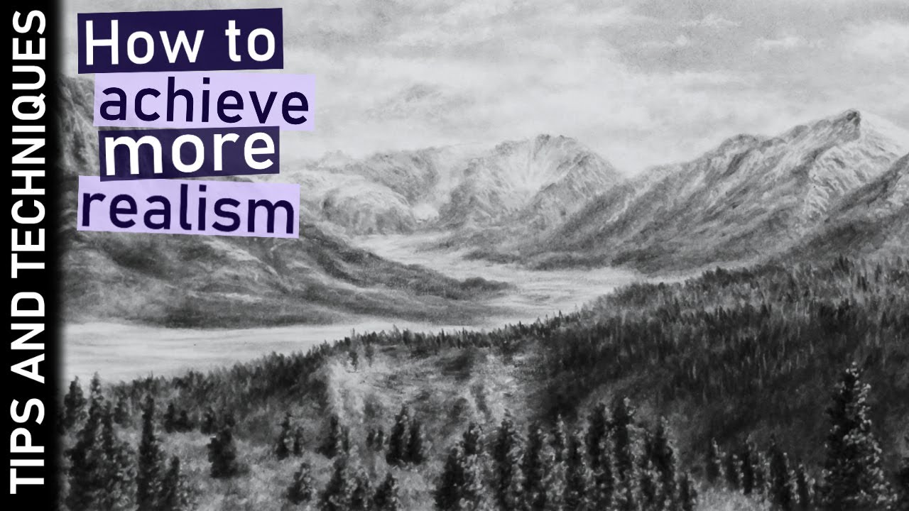 Landscape drawing in graphite | The key basics of realism