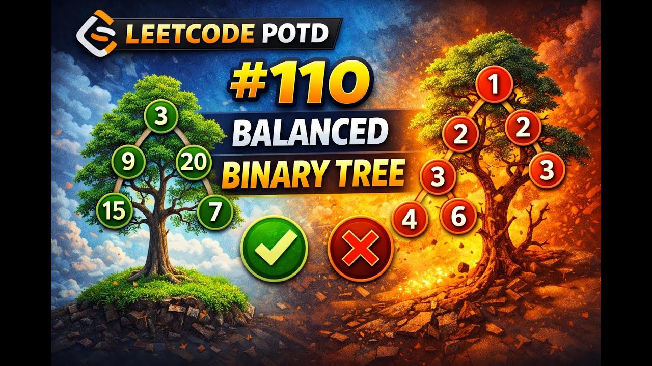 LeetCode POTD 110 | Balanced Binary Tree Explained 🔥 O(N) Solution #codingchallenge