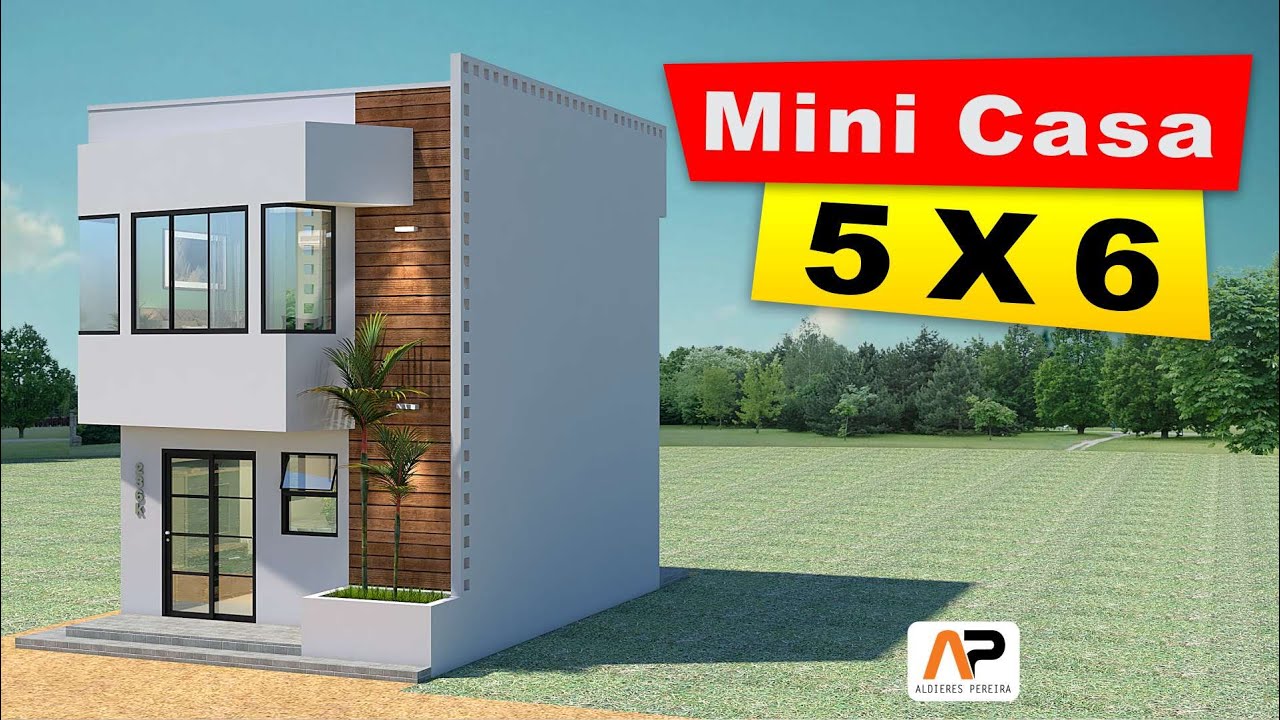 Mini casa 5 x 6 m – 2 QUARTOS – PROJETO COMPLETO