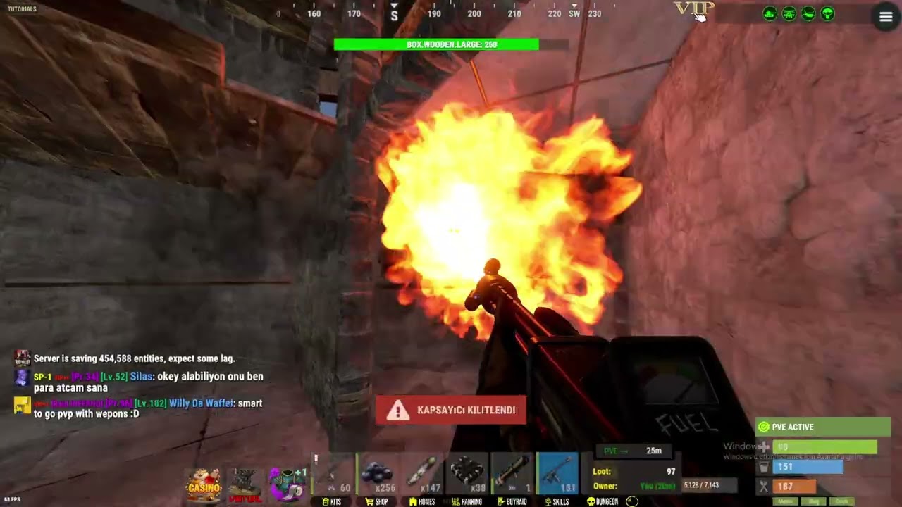 RUST 10X PVE RAİD NORMAL LOOT++ #shorts
