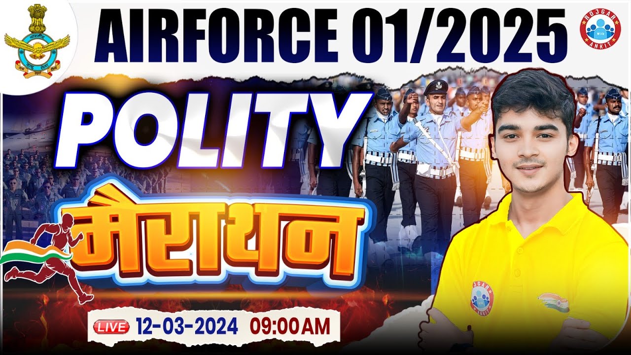 Airforce 01/2025 | Airforce Polity Marathon, Polity PYQ's For Airforce By Durgesh Sir
