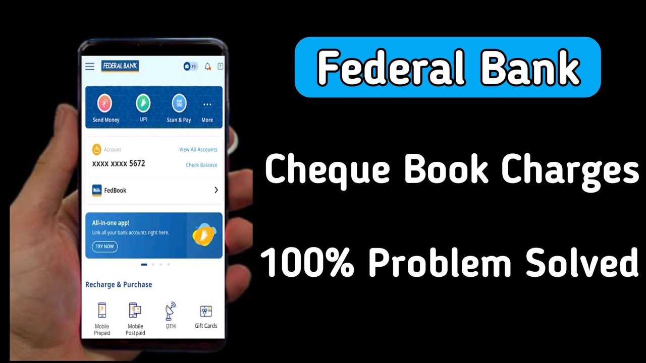 federal bank cheque book charges
