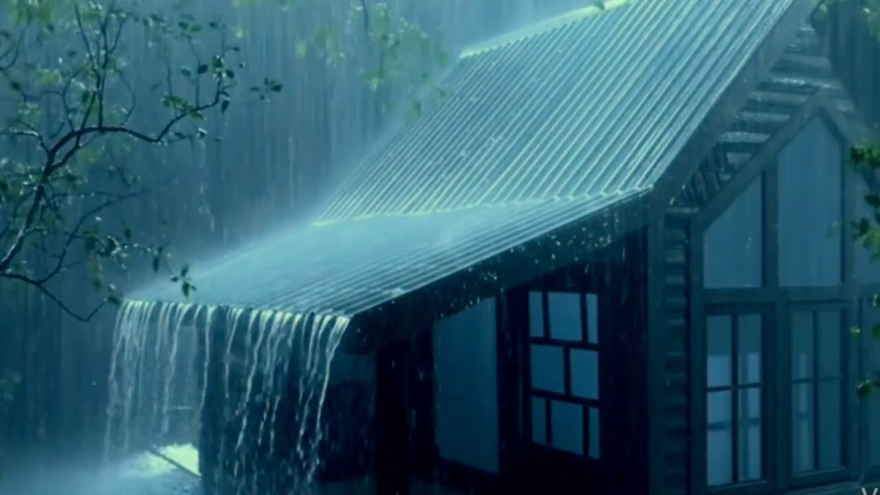 Powerful Heavy Rain & Thunder on a Metal Roof | Deep Night Sleep Ambience