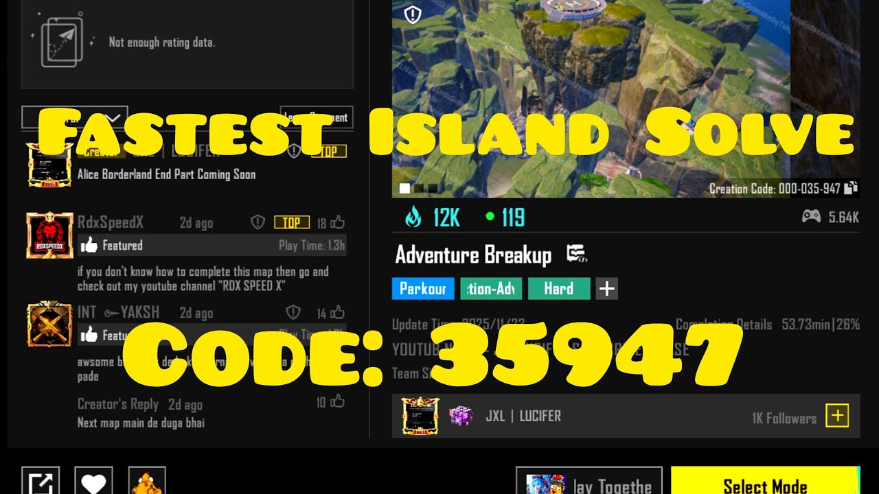 Adventure Breakup 🏝 BGMI WOW PARKOUR ( Code: 35947) Full Guide & Gameplay 🔥 