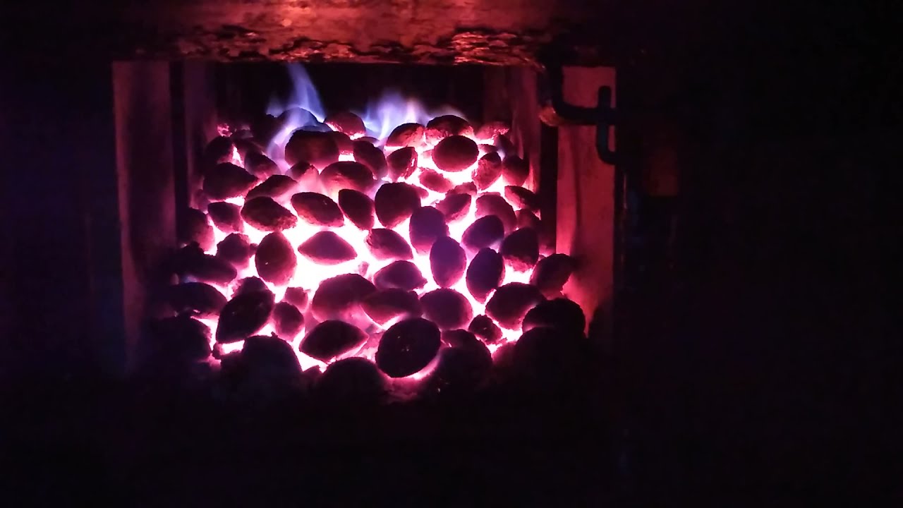 Fireplace solid fuel boiler burning with coal briquettes ( lignite charcoal ) without smoke 5