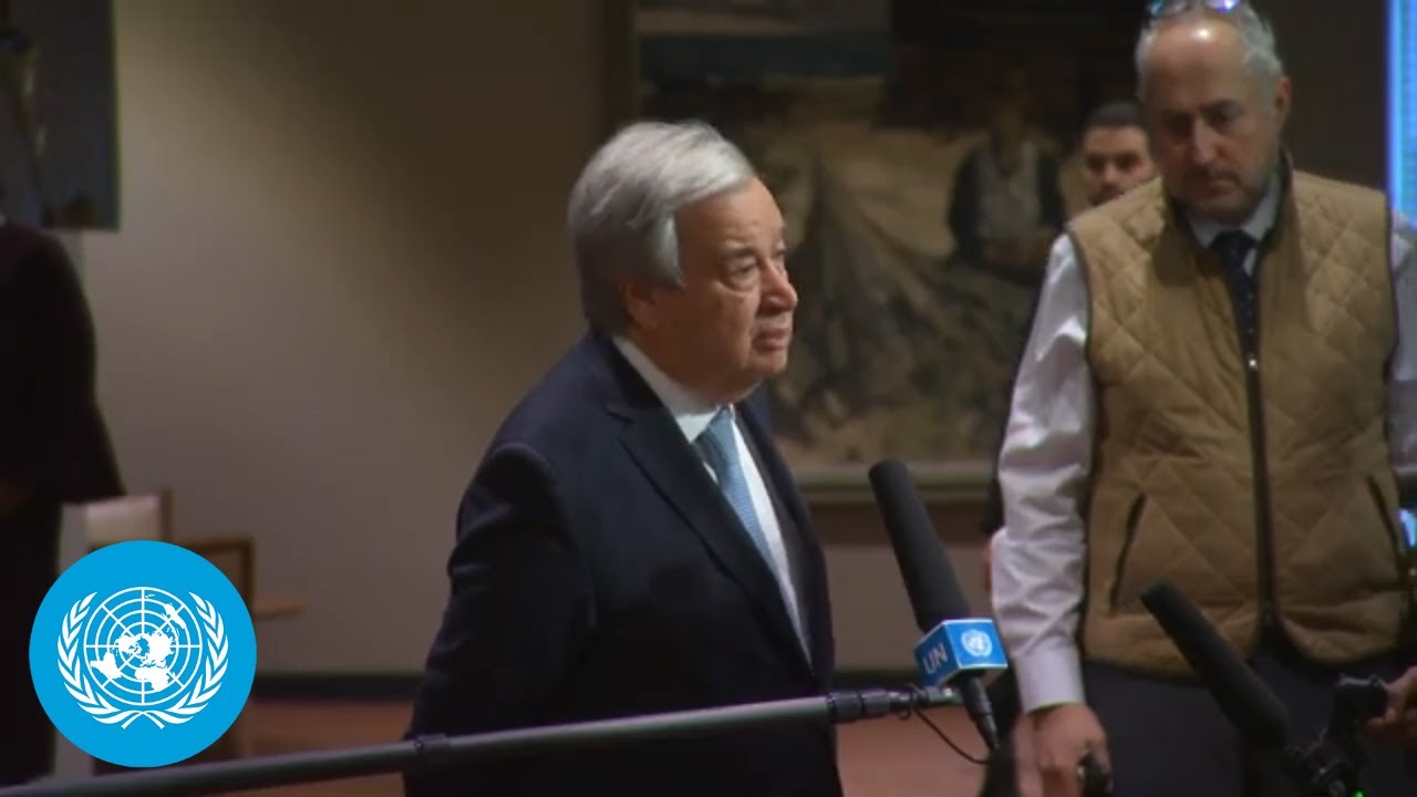 UN Chief on the humanitarian situation in Gaza - Security Council Media Stakeout