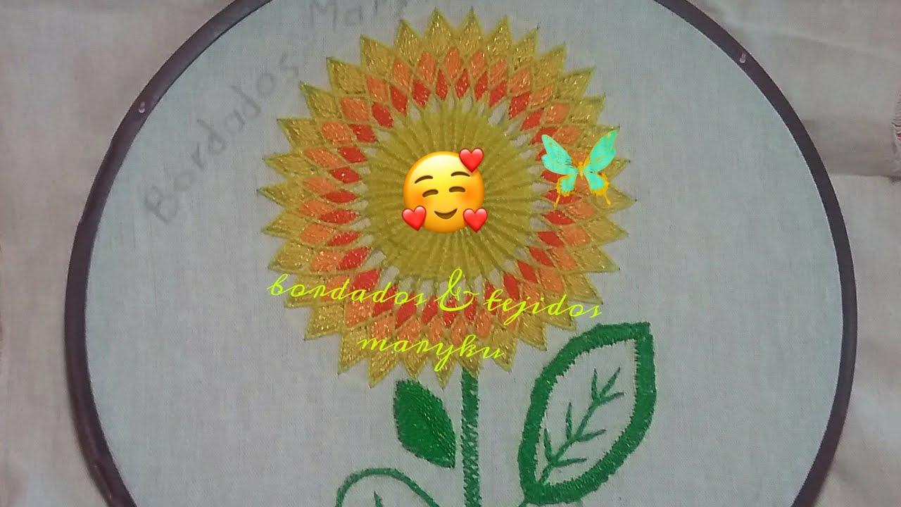BORDADO MEXICANO, FLOR DE SOL