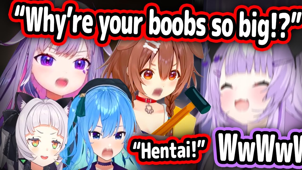Okayu's Reaction To Korone, Biboo and Other Members Insulting Her While Using Her Exp Farm【Hololive】