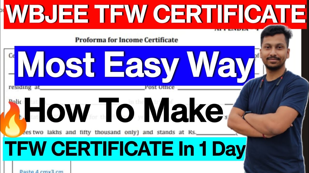 WBJEE TFW Certificate 😭| TFW In 1 Day 🔥| Full Process | Eligibility | TFW Certificate Kaise Banaye