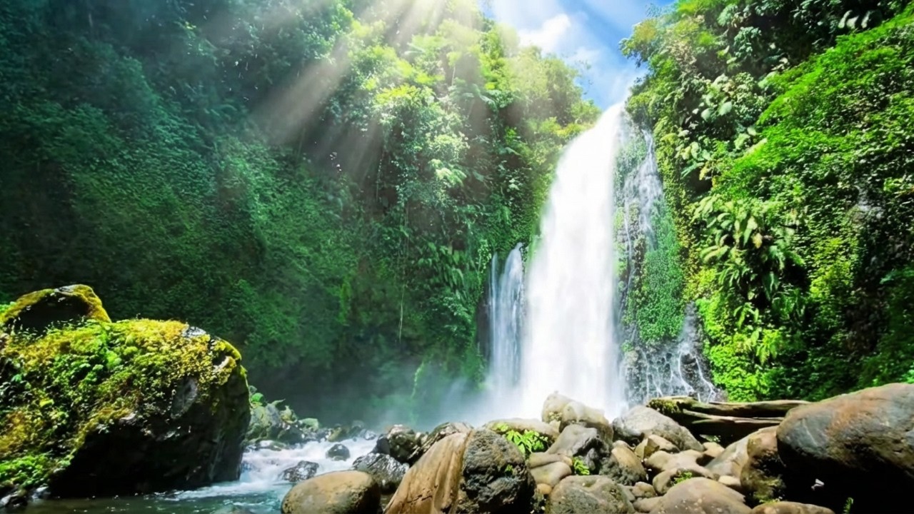 Soothing Sleep Music under Night Waterfall for Emotional Release 💦🌌🤍