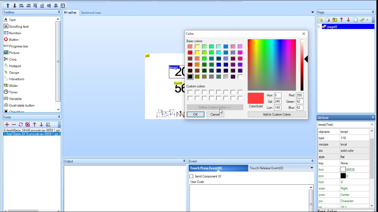 Build an User Interface using Nextion Editor