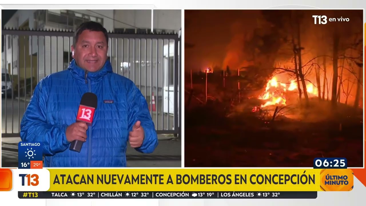 Atacan nuevamente a bomberos en Concepción