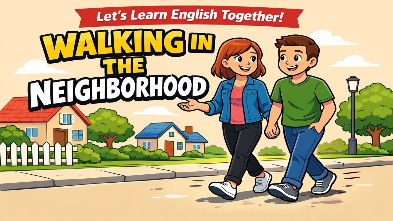 Learn English While Walking in the Neighborhood | Daily English Conversation Practice.