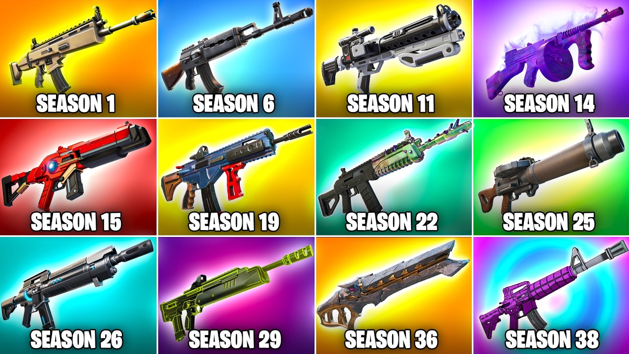 Evolution of All Fortnite Assault Rifles (Chapter 1 Season 1 - Chapter 6 Mini Season 2 Simpsons)