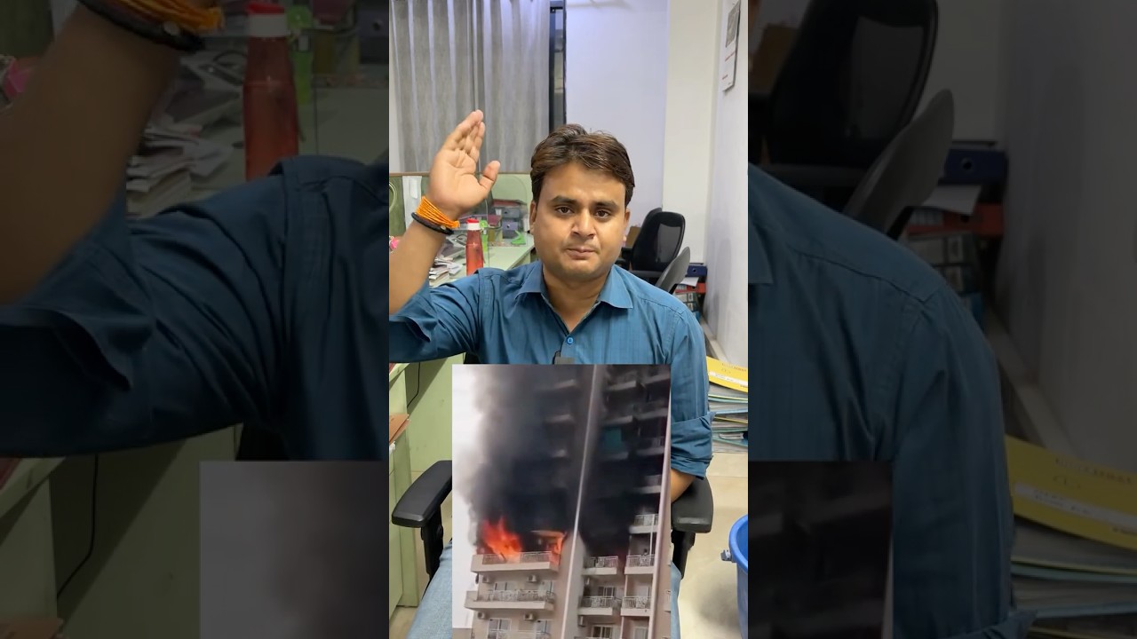 Massive Fire at IVY County Noida | Residents #youtubeshorts #noidafire #breakingnews #fireincident