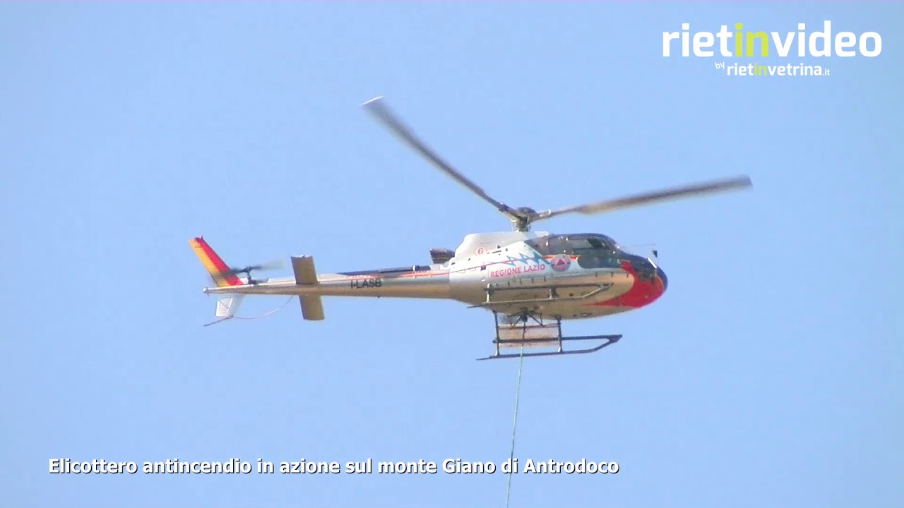 Radiomondo Rieti - Elicottero antincendio in azione sul monte Giano di Antrodoco