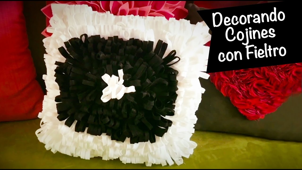 Decorando Cojines con Barbitas de colores :: Fieltro DIY Easy pillow