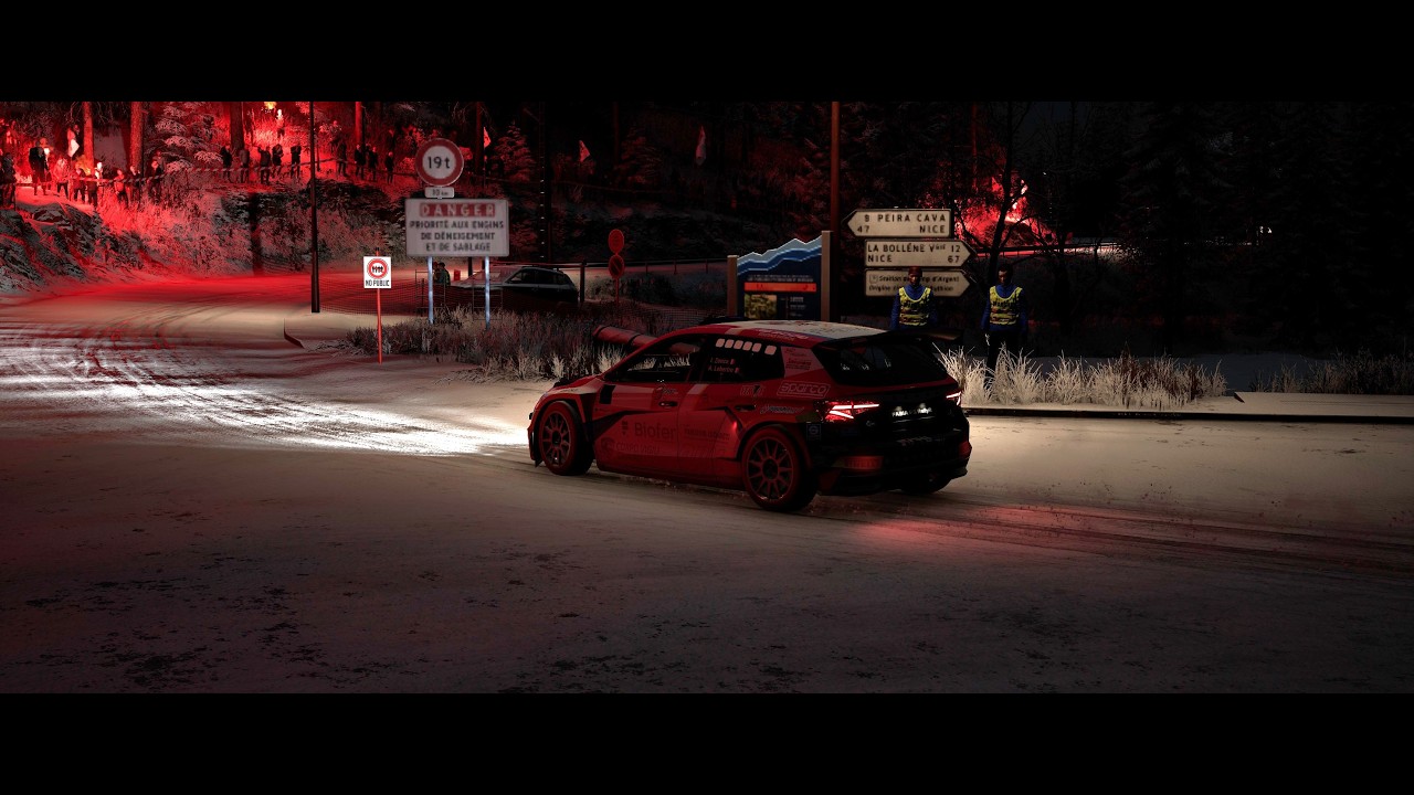 Assetto Corsa Rally - Col De Turini, night, snow and flares