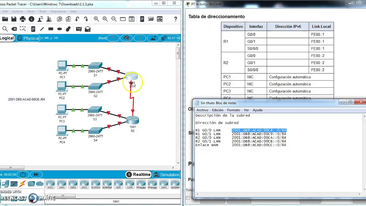 Tutorial y solución de ejercicio 1.1.3 | Cisco Packet tracer