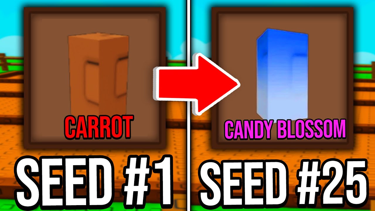 Grow a Garden but my Seeds Upgrade.. (Carrot Noob to Candy Blossom)