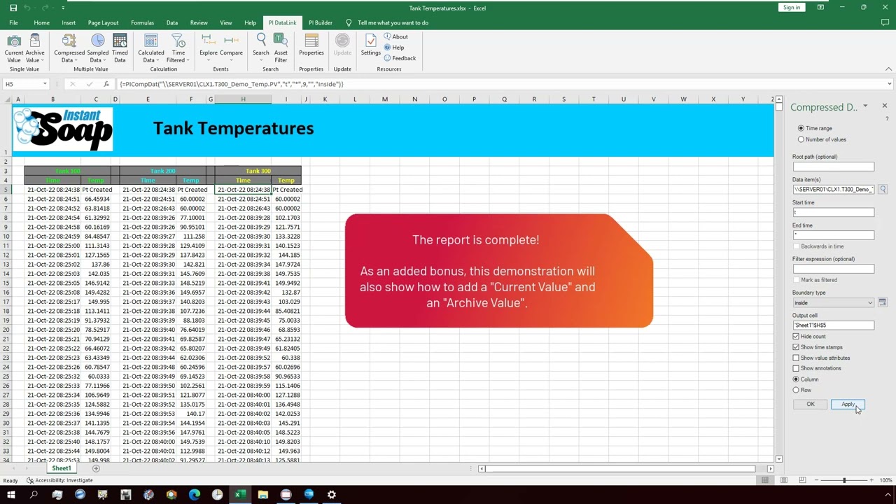 How to use FactoryTalk Historian DataLink Add-In with Microsoft Excel