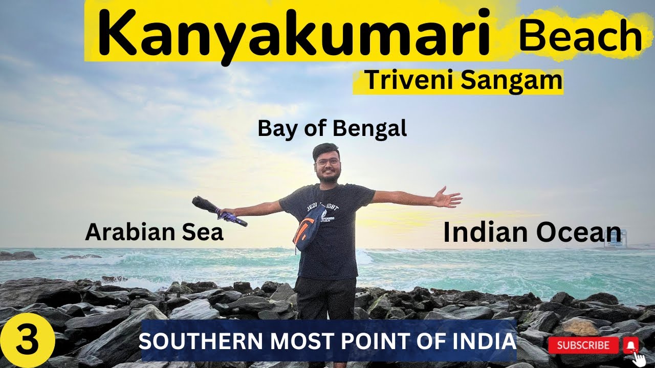 KANYAKUMARI BEACH | TRIVENI SANGAM OF KANYAKUMARI | Southern Most point of INDIA