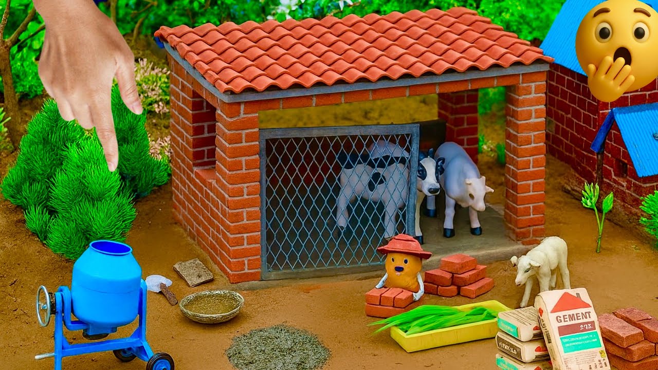 how to make a mini cow shed | DIY Construction Science Project  @kidymation