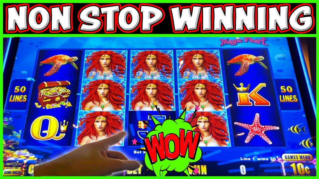 Incredible NON STOP WINNING on Magic Pearl Lightning Link Slot Machine