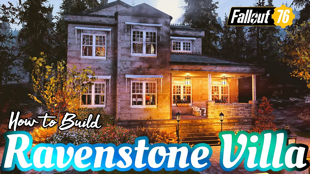 Ravenstone Villa CAMP Build Showcase & How to Build Tutorial 4K #Fallout76