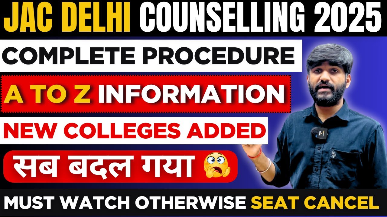 JAC DELHI 2025 Counselling Full Process🤯 |DTU, NSUT, IIITD Cutoff|How to Fill JAC Delhi Registration
