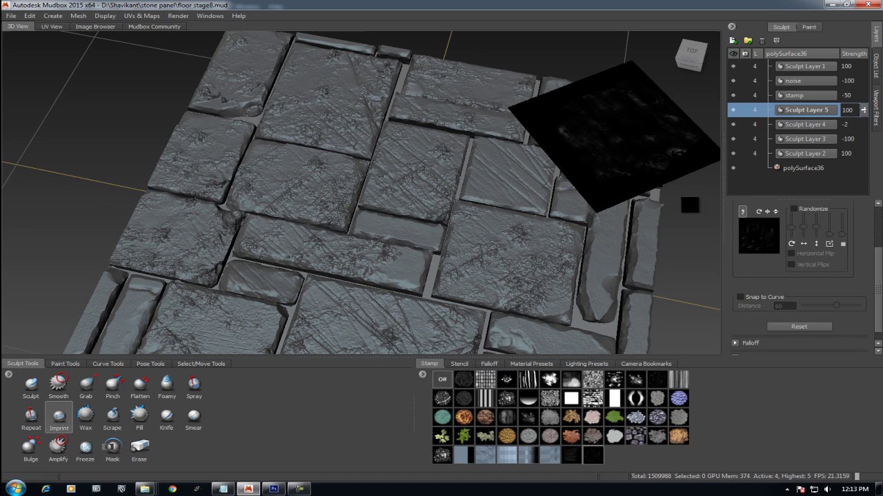 Mudbox  #2 | mudbox tutorial beginner |how to use stamp and brush in muxbox