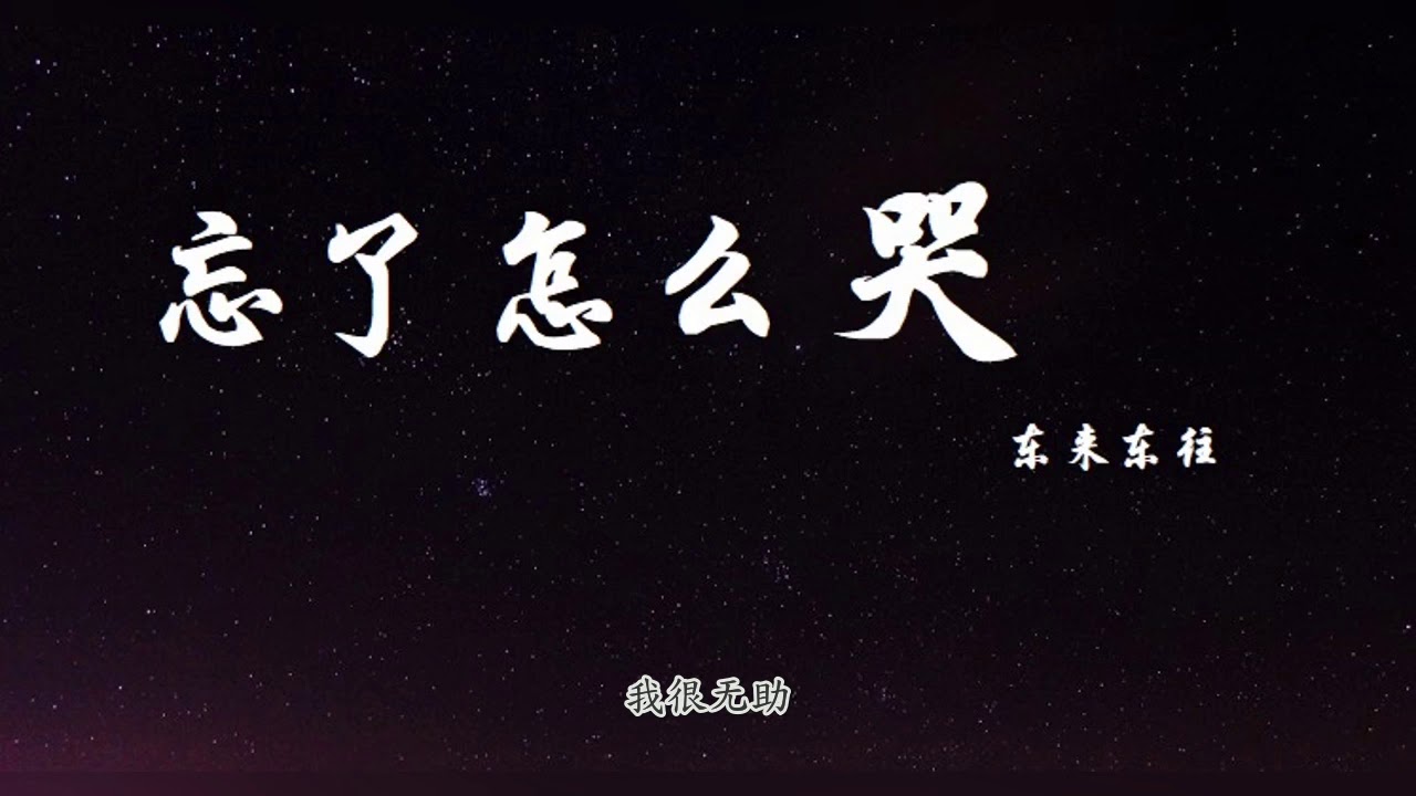 东来东往 - 忘了怎么哭 (我已经忘了怎么哭，怎么哭) 动态歌词