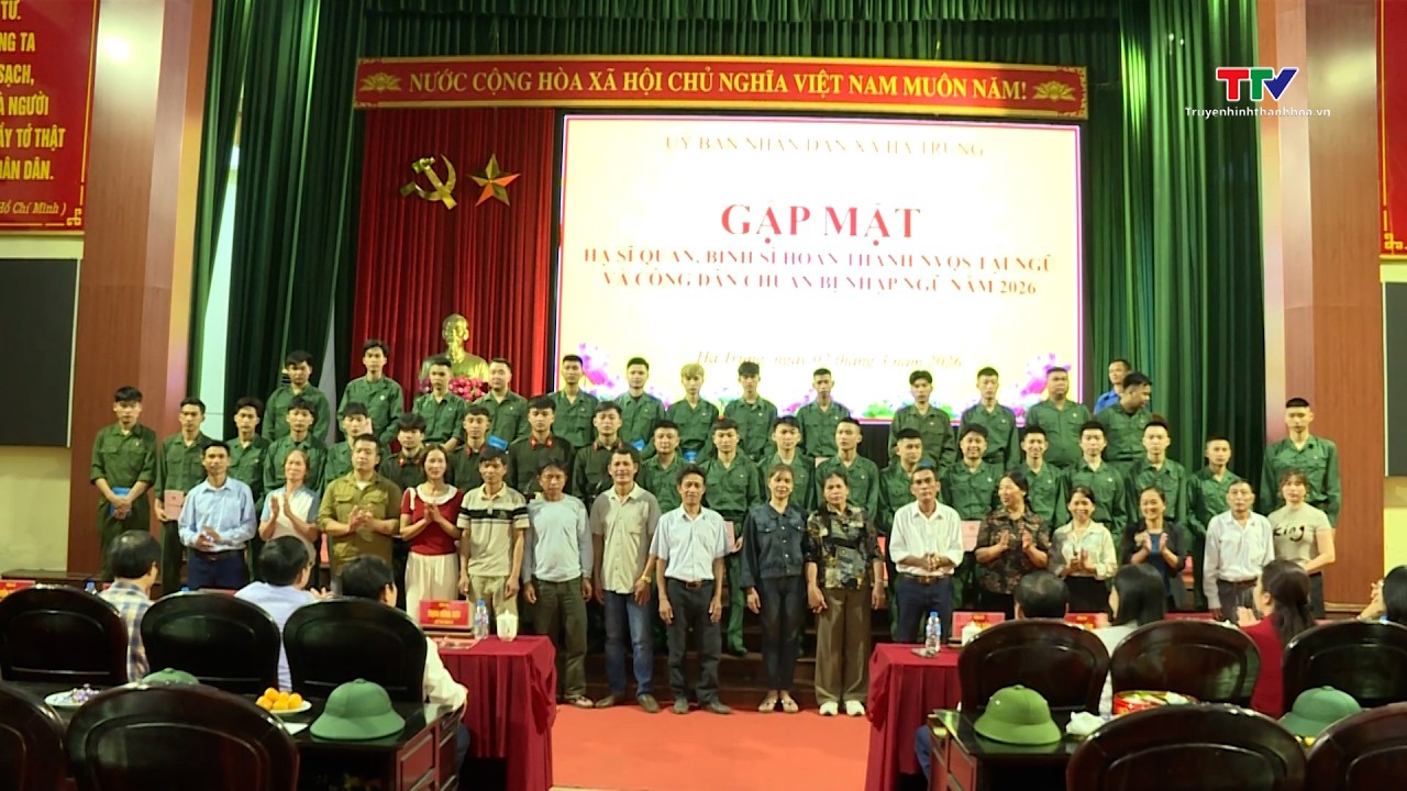 Xã Hà Trung gặp mặt tân binh chuẩn bị nhập ngũ năm 2026