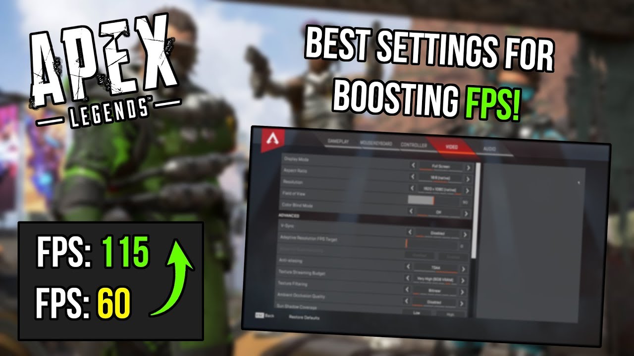 Apex Legends - Best PC Settings To Boost FPS - (GTX 1060 6GB + Ryzen 5 2600)