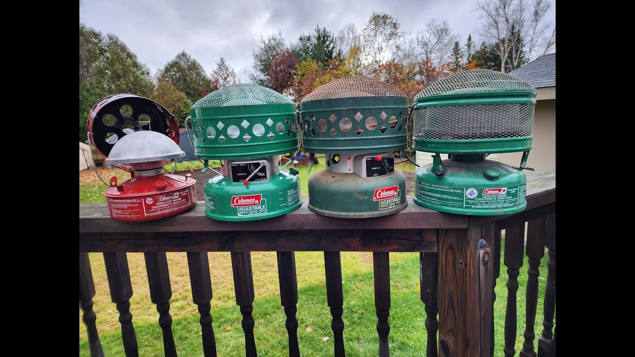 Coleman Catalytic Heaters.  A quick look at the four that I own.