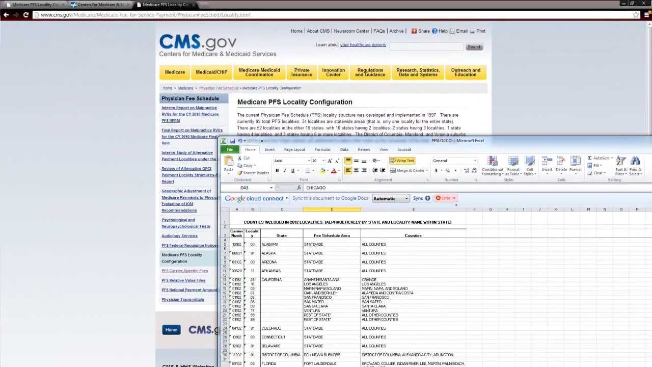 Using the Medicare Fee Schedule Search Tool