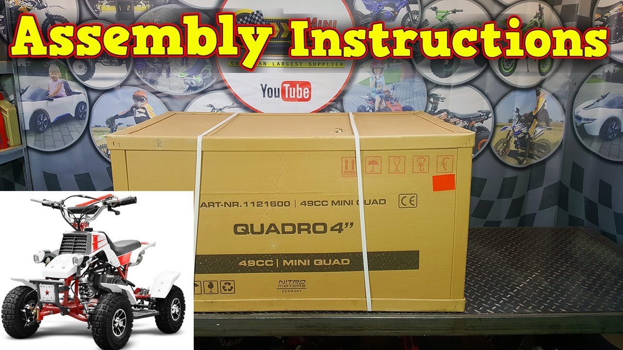 Quad 50cc Unboxing - Full Assembly Instructions - Pocket Quad Quadro from Nitro Motors