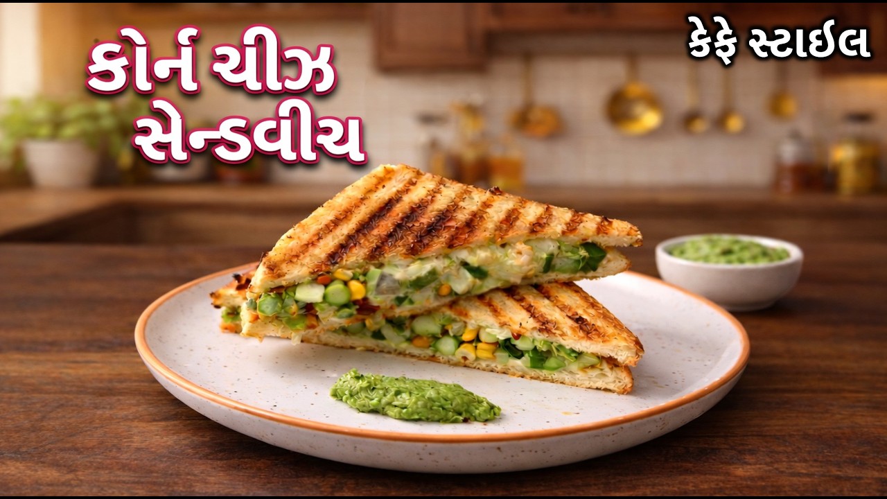 કોર્ન ચીઝ સેન્ડવીચ । 5 મિનિટ માં બનાવો ટેસ્ટી ક્રિસ્પી કેફે સ્ટાઇલ સેન્ડવીચ