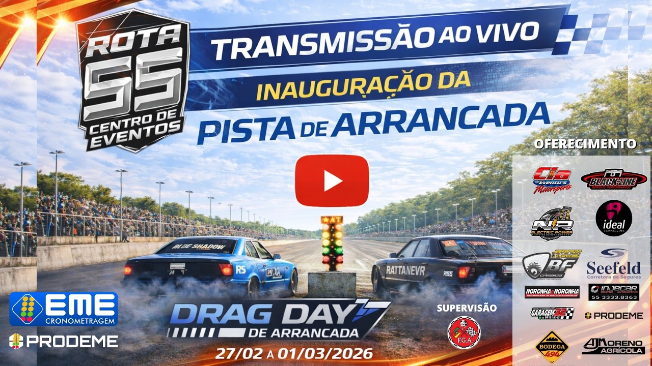 AO-VIVO - Arrancada de Carros - Drag Day Inauguração da pista da Rota 55 em Ijui/RS - Domingo