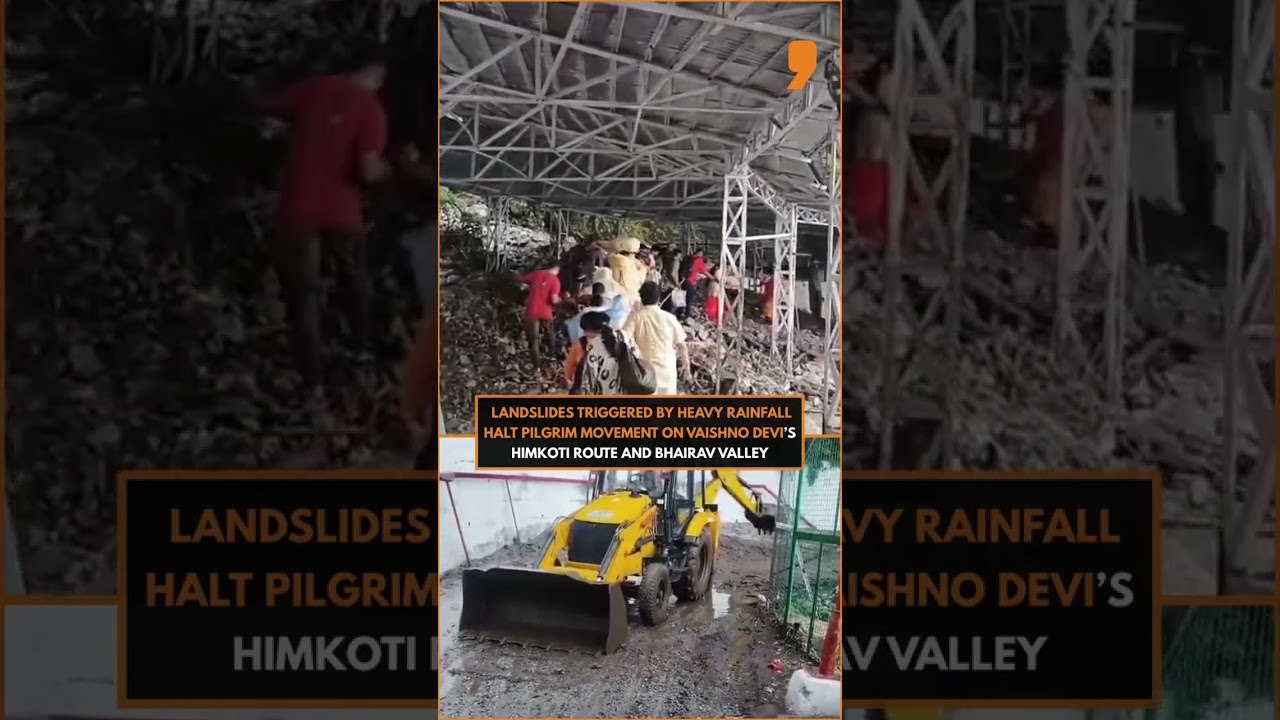 Landslides Hit Vaishno Devi Route After Heavy Rains | Pilgrimage Halted Temporarily | News9